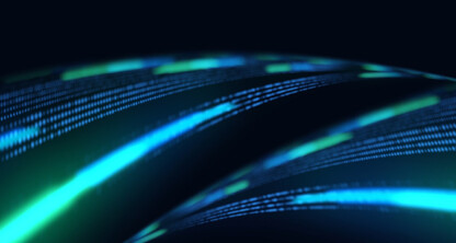 Blue and green lights shine brightly, reminiscent of the glow often seen in the offices of dedicated chicago lawyers offering litigation support.